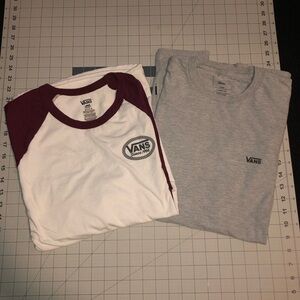 Vans. Size large. T-shirt & Raglan. Gray, Maroon, White color.